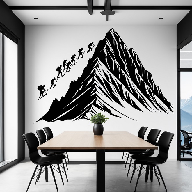 A dolgozók csapatmunkával hódítják meg a csúcsokat.