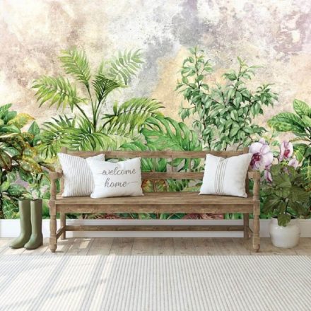 Akril festett növénykert, poszter tapéta