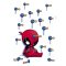 Deadpool lövöldözés, gyerekvarázs falmatrica