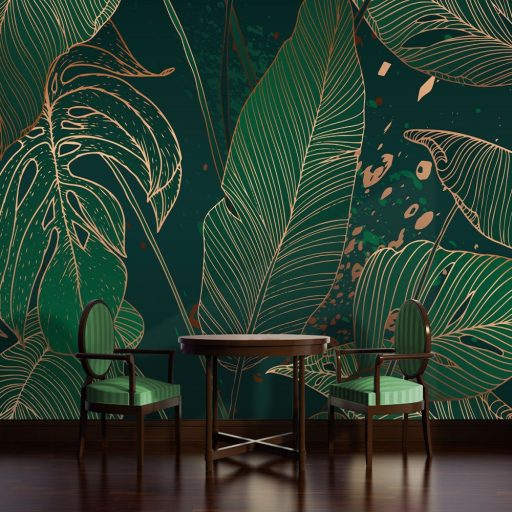 Trópusi levélerezetek, vlies poszter tapéta