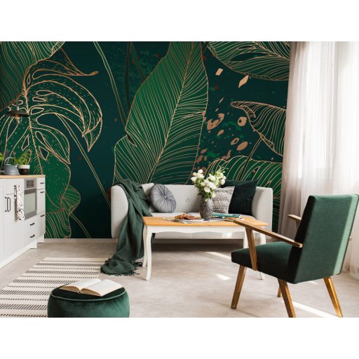 Trópusi levélerezetek, vlies poszter tapéta