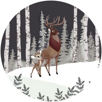 Bambi Nagy Herceg, őzes falmatrica
