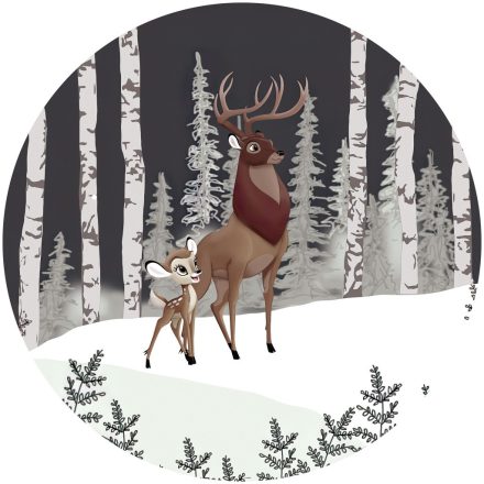 Bambi Nagy Herceg, őzes falmatrica