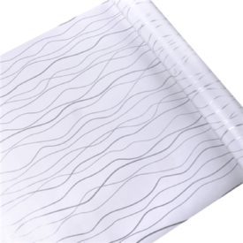 Ezüst hullámvonal mintás öntapadós tapéta