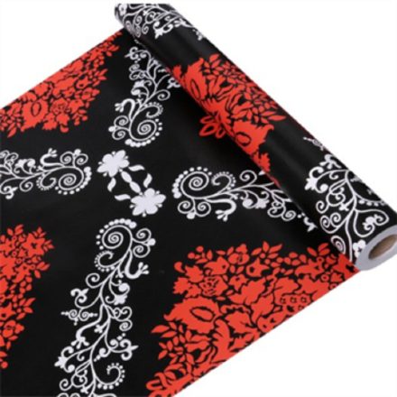 Fekete-fehér-piros mintás öntapadós tapéta a Dekoráció Webáruházban
