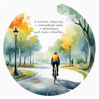 A biciklizés élvezete, feliratos falmatrica