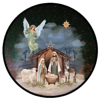 Szentestén a jászolban, karácsonyi ablakmatrica