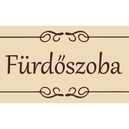 Fürdőszoba felirat ajtóra, színes alapon