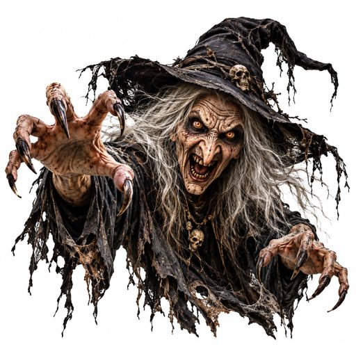 Üvöltő boszorkány, halloween többször használható üzletdekor