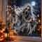 Sikoltó kísértet karmoló kezekkel, sztatikus halloween üzletdekoráció