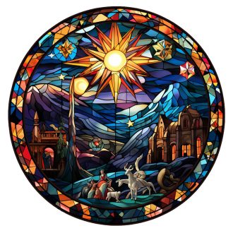 Ólomüveg hatású karácsonyi ablakmatrica (1)