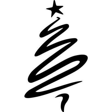 Modern karácsonyfa, karácsonyi matrica kirakatra a Dekoráció Webáruházban