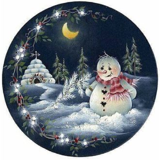 Fénylő téli éjszaka, karácsonyi ablakmatrica