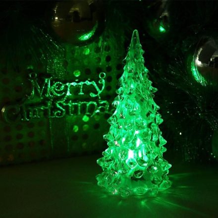 Karácsonyfa, led dekoráció, zöld