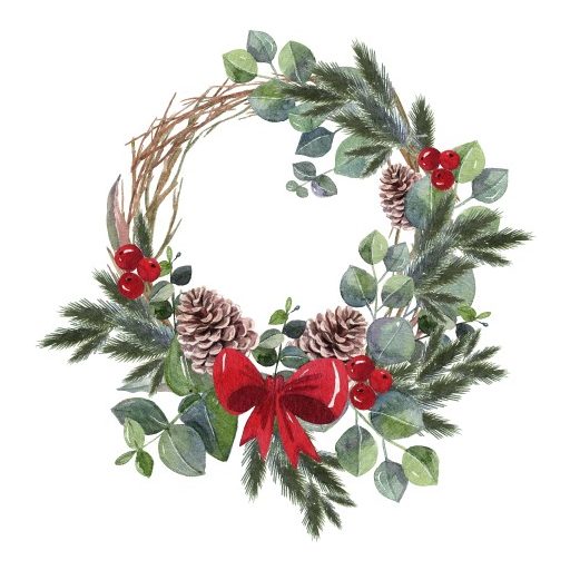Téli koszorú, dekorációs matrica ablakra vagy kirakatra