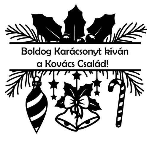 Egyedi feliratos ablakmatrica, Boldog Karácsonyt!