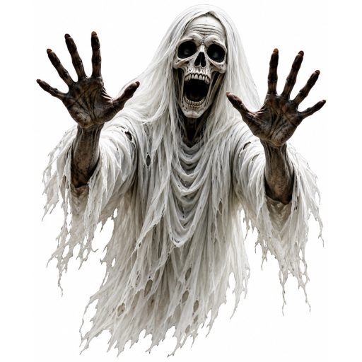 Sikoltó csontváz, sztatikus halloween kirakatmatrica
