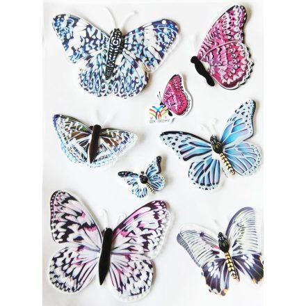 Éjjel világító, csillogós 3D színes pillangók4