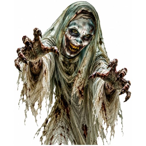 Zombi az ablaknál, halloween sztatikus üzletdekoráció