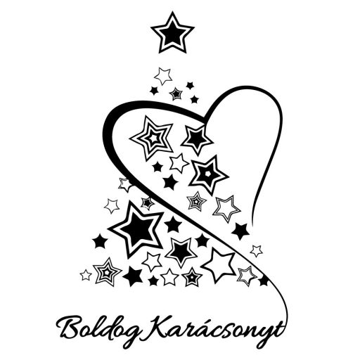 Boldog karácsonyt csillagfenyő, ablakmatrica