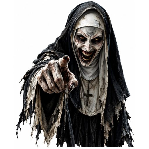 Démoni apáca, halloween kirakatmatrica ragasztómentesen