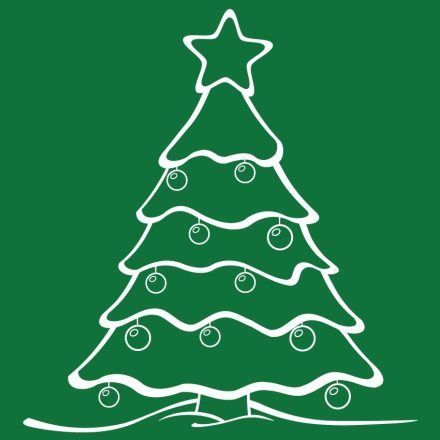 Fenyőfa, karácsonyi matrica kirakatra a Dekoráció Webáruházban