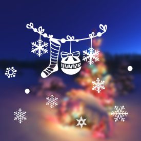 Karácsonyi zokni, ablakmatrica