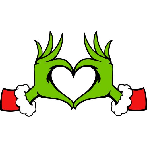 Grinch-szív, karácsonyi dekorációs matrica ablakra