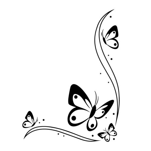 Hullámvonalak pillangókkal, falmatrica