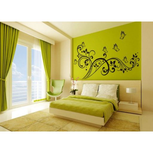 Nonfiguratív minta pillangókkal, falmatrica