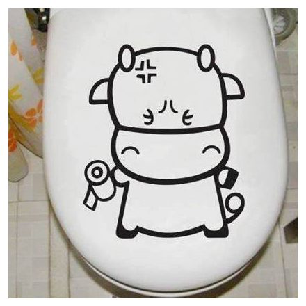 Kistehenes toalett díszítő matrica - Dekoráció Webáruház
