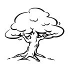 Fa kontúr lombkoronával, falmatrica