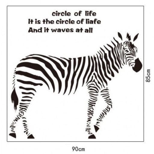 Zebra felirattal, falmatrica