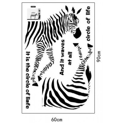 Zebra felirattal, falmatrica