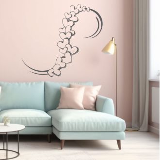 Szívecskés füzér, falmatrica