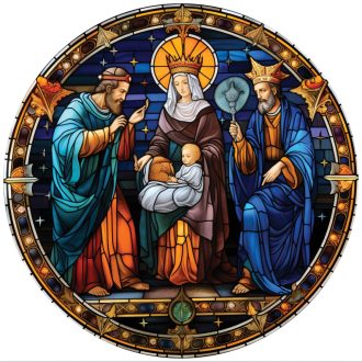   Három Királyok (3), ólomüveg hatású karácsonyi ablakmatrica