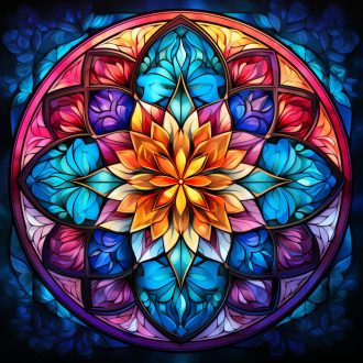   Ólomüveg hatású színpompás mandala csempemtatrica csomag