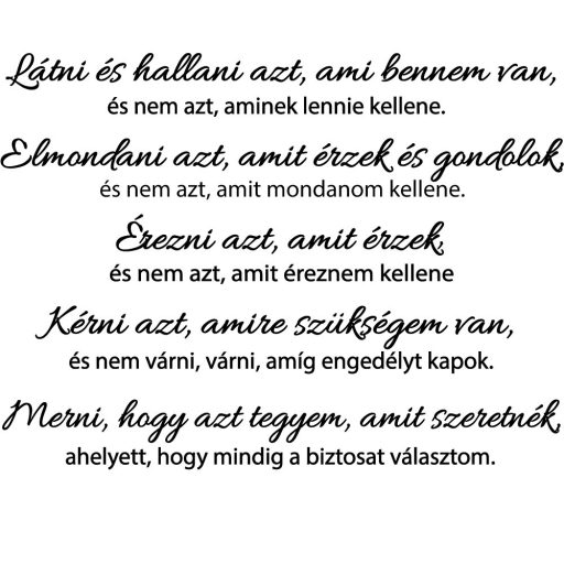 Merni, hogy azt tegyem, szöveges falmatrica 