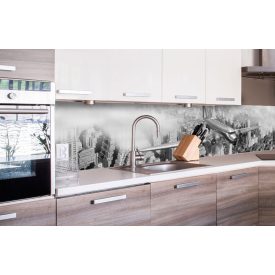   Repülőgép New York felett, konyhai matrica hátfal, 260 cm