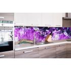 Lila kristályok, konyhai matrica hátfal, 260 cm