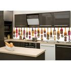 Szárított fűszerek, konyhai matrica hátfal, 260 cm