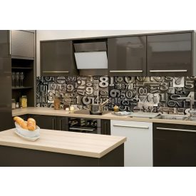 Fém számok, konyhai matrica hátfal, 260 cm
