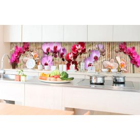 Orchideák, konyhai matrica hátfal, 350 cm