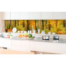 Őszi erdő, konyhai matrica hátfal, 350 cm