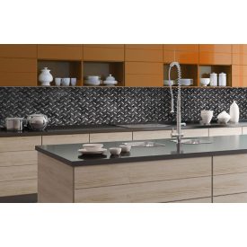 Acél, konyhai matrica hátfal, 350 cm