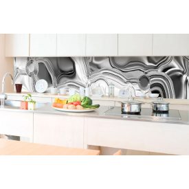 Ezüst folyadék, konyhai matrica hátfal, 350 cm