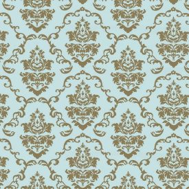 Arany-kék barokk mintás öntapadós tapéta