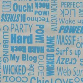 Ezüst kék felirat mintás öntapadós tapéta