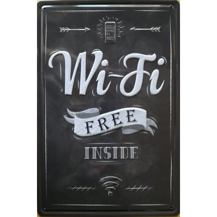 Free wi-fi, retró fémtábla