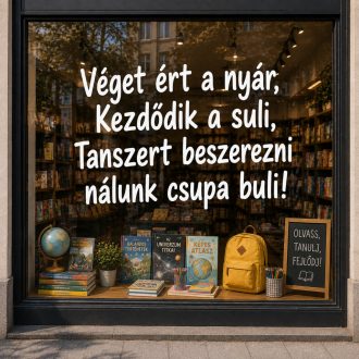 Véget ért a nyár, szezonális szöveges kirakatmatrica 